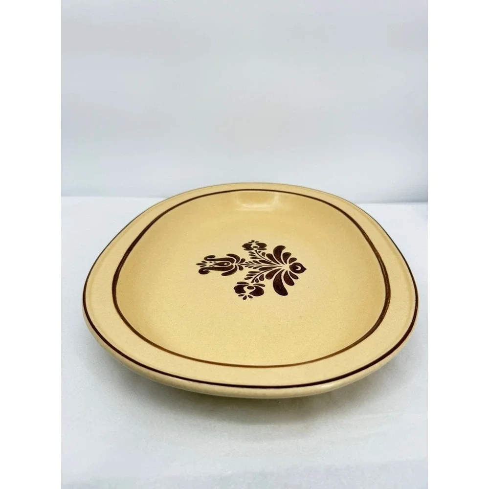 Pfaltzgraff Village Serving Platter Oval Floral Tan Brown Vintage Plate 16